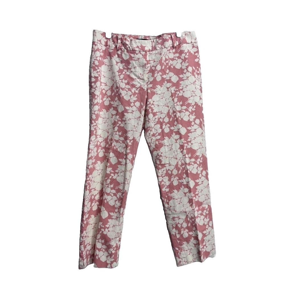 Talbots‎ Signature Fit Cropped Jeans Women's 6 Peachy Pink Floral Print Hipster